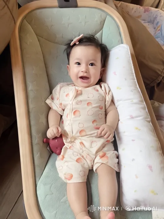 Baby's Joyful Dance in Star-Patterned Bassinet – AI Generated Video | Hailuo AI