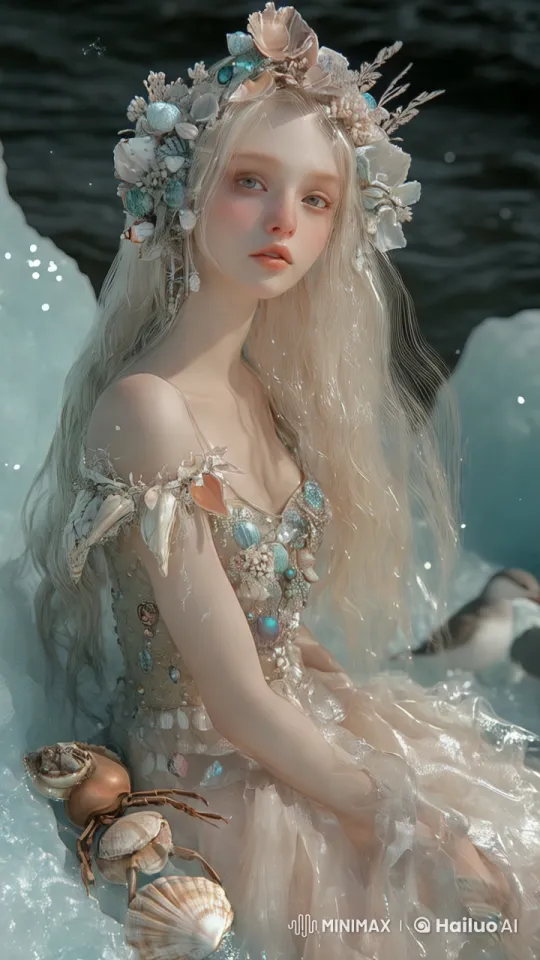 Enchanted Mermaid Queen in Ethereal Underwater Realm – AI Generated Video | Hailuo AI