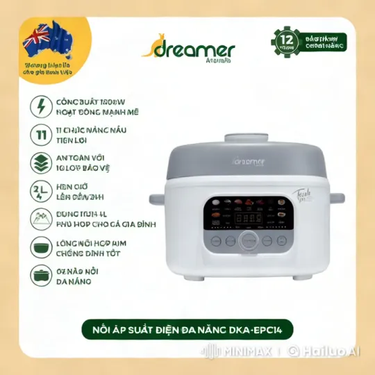 Dreamer DKA-EPC14 Electric Pressure Cooker Review – AI Generated Video | Hailuo AI