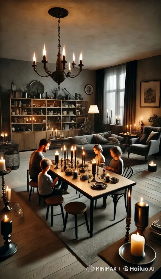 Family Dinner in Cozy, Warm-Lit Dining Room – AI Generated Video | Hailuo AI