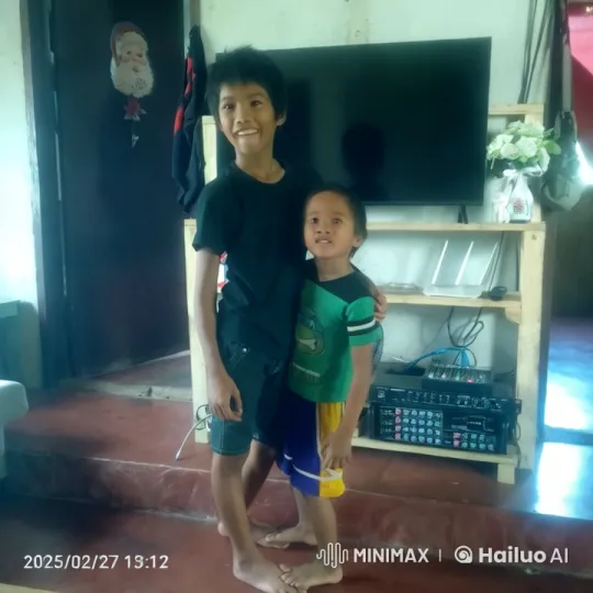 Boys' Playful Kung Fu Match in Rustic Living Room – AI Generated Video | Hailuo AI