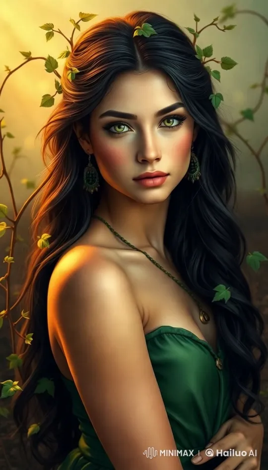 Stunning Girl in Green Dress: Serene 4K Masterpiece – AI Generated Video | Hailuo AI