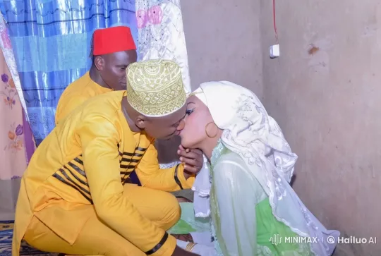 Couple Shares Romantic Kiss in Colorful Setting – AI Generated Video | Hailuo AI