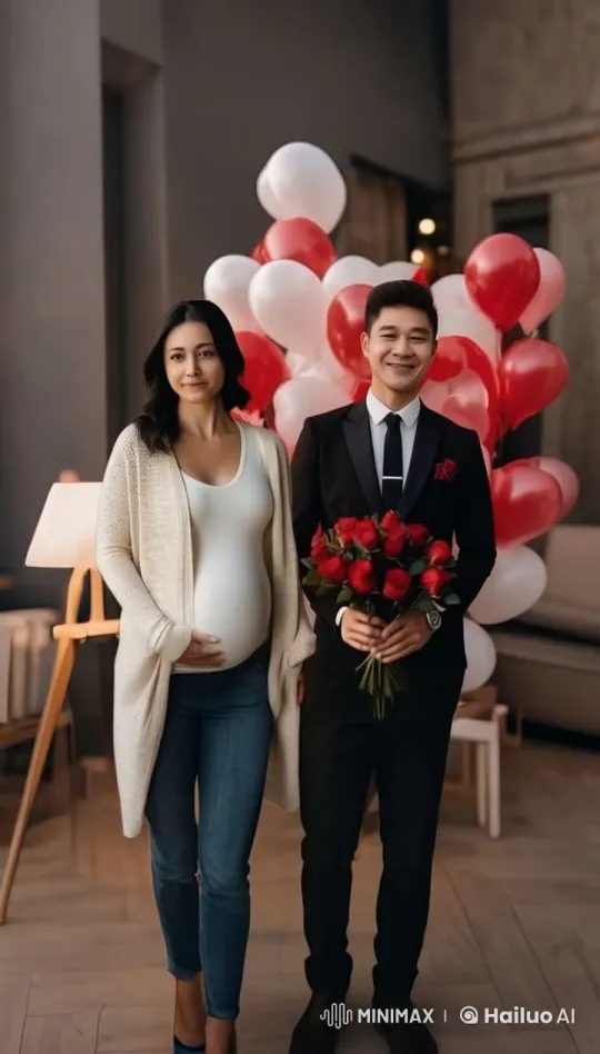 Couple's Joyful Walk with Red Roses and Balloons – AI Generated Video | Hailuo AI