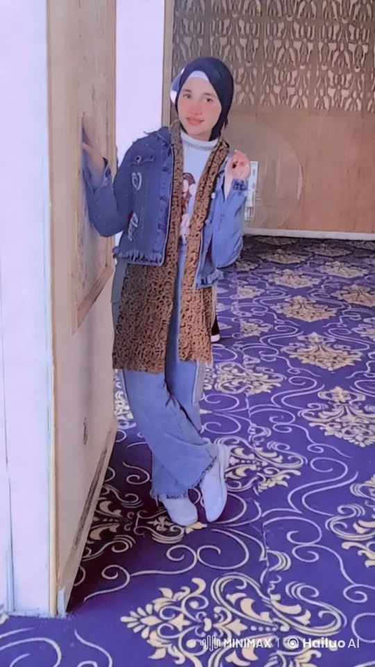 Stylish Individual Showcases Fashion Against Decorative Backdrop – AI Generated Video | Hailuo AI