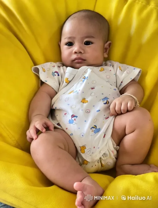 Baby Dances with Joy on Yellow Cushion – AI Generated Video | Hailuo AI