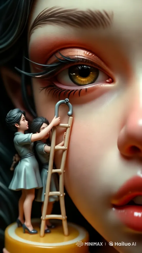 Artistic Makeup Application by Elegant Figures – AI Generated Video | Hailuo AI