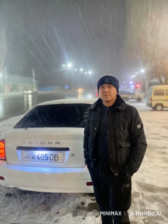 Winter Night: Man in Snowy Street Scene – AI Generated Video | Hailuo AI