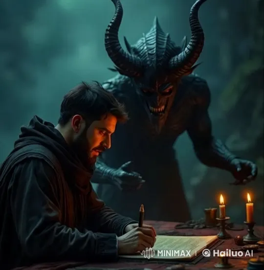 Demonic Figure on Throne in Ancient Cathedral Chamber – AI Generated Video | Hailuo AI
