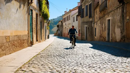 Ronaldo's Serene Bicycle Journey in Aesthetic Streetscape – AI Generated Video | Hailuo AI