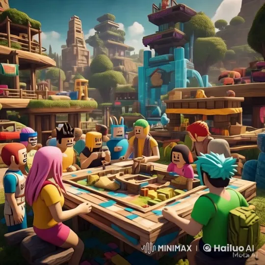 Animated Characters Play Board Game in Colorful Village – AI Generated Video | Hailuo AI