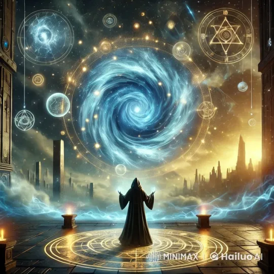 Mystical Figure Conjures Vortex Amidst Ancient Pillars – AI Generated Video | Hailuo AI