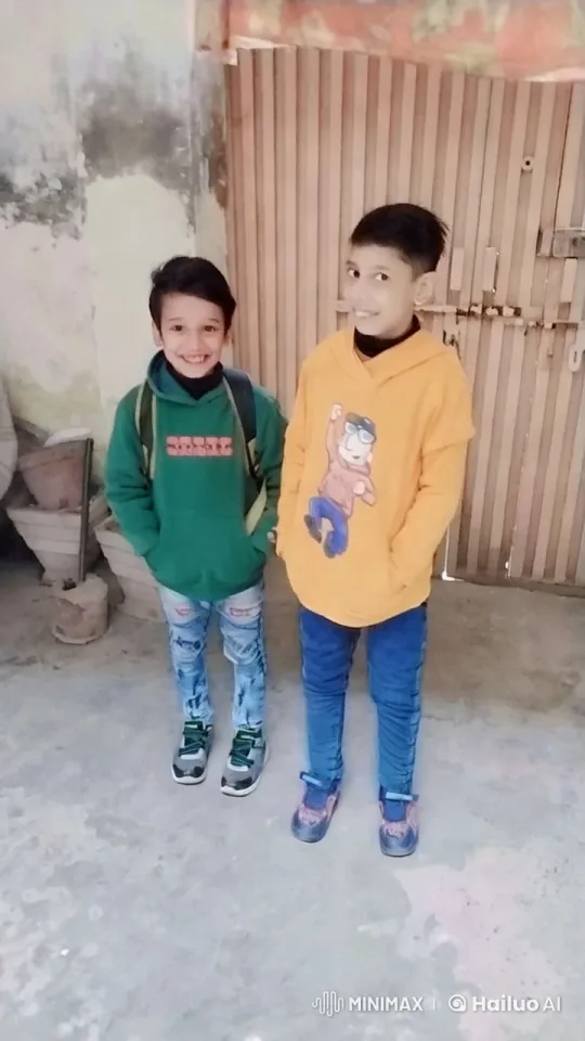 Boys' Playful Fight in Small Courtyard – AI Generated Video | Hailuo AI