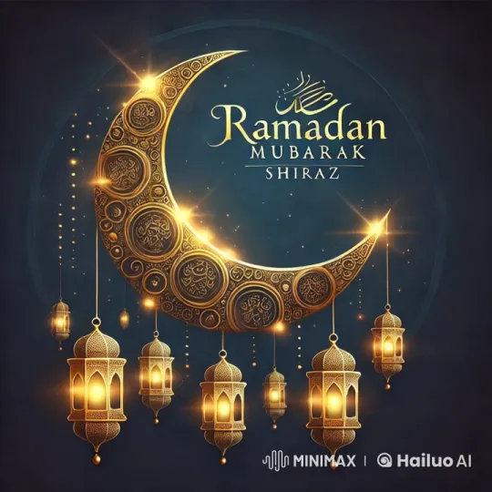 Ramadan Mubarak in Golden Lanterns and Blue – AI Generated Video | Hailuo AI