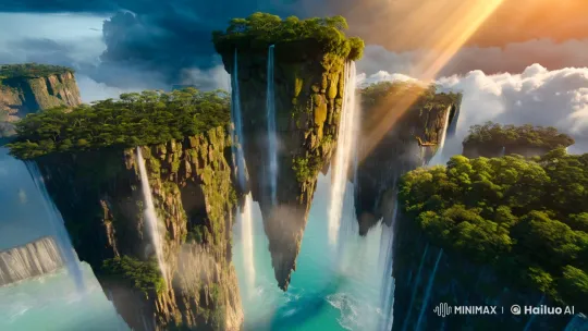 Ultra-Realistic Floating Islands with Vivid Nature and Birds – AI Generated Video | Hailuo AI