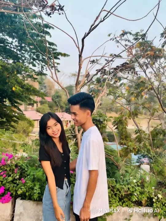 Young Couple in Serene Garden Scene – AI Generated Video | Hailuo AI