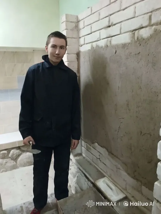 Brick Wall Plastering Process in Renovation – AI Generated Video | Hailuo AI