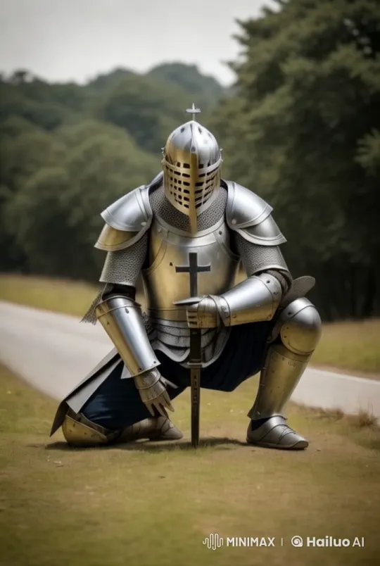 Medieval Soldier Walks Through Forest Path – AI Generated Video | Hailuo AI