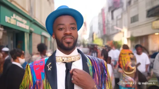 The King of Style: A Fashion Royalty Walks the Street – AI Generated Video | Hailuo AI