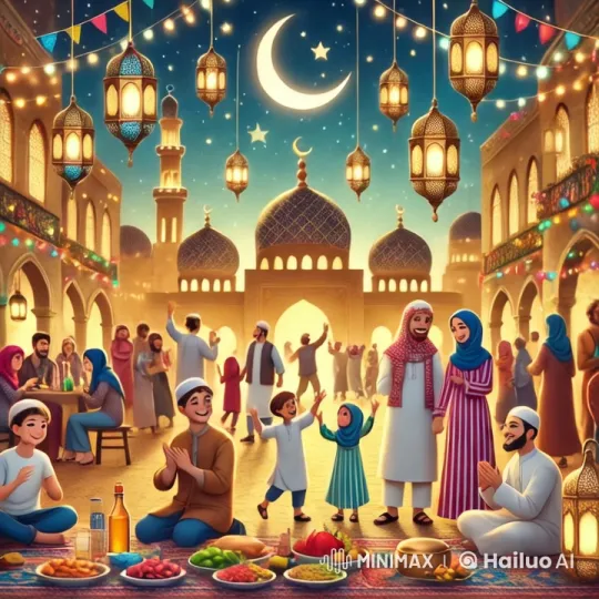 Festive Evening Celebration in Lively Street Scene – AI Generated Video | Hailuo AI