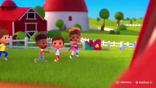Aesthetic Farm Scene with Joyful Children and Lalafun Animation – AI Generated Video | Hailuo AI