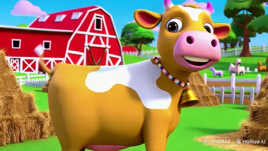 Lola the Cow: A Colorful, Playful Adventure on a Vibrant Farm – AI Generated Video | Hailuo AI