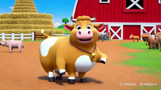 Lola the Cow: Joyful Adventures on a Colorful Farm – AI Generated Video | Hailuo AI