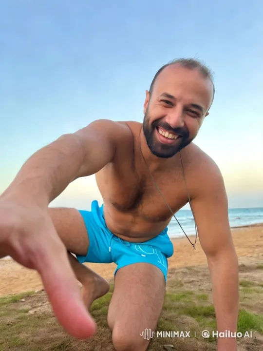 Energetic Jump into Vibrant Beach Setting – AI Generated Video | Hailuo AI