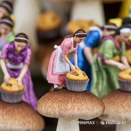 Whimsical Miniature World: Enchanting Figurines and Muffins – AI Generated Video | Hailuo AI