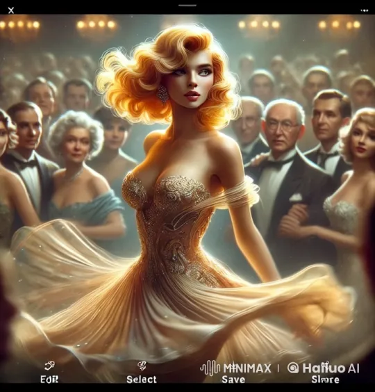 Elegant Woman Captivates in Grand Ballroom Setting – AI Generated Video | Hailuo AI