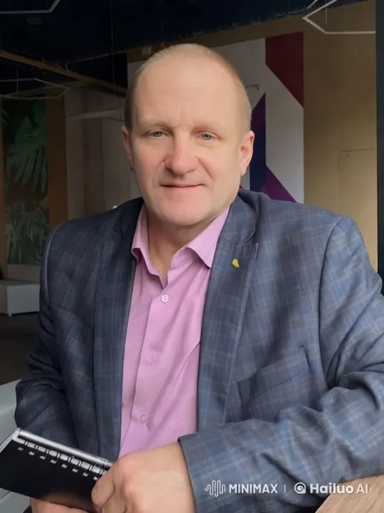 Broker Oleg Artemov in a Modern, Stylish Setting – AI Generated Video | Hailuo AI