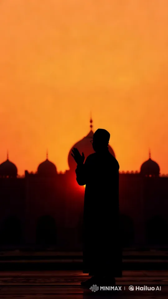 Prayer at Sunset in a Majestic Mosque – AI Generated Video | Hailuo AI
