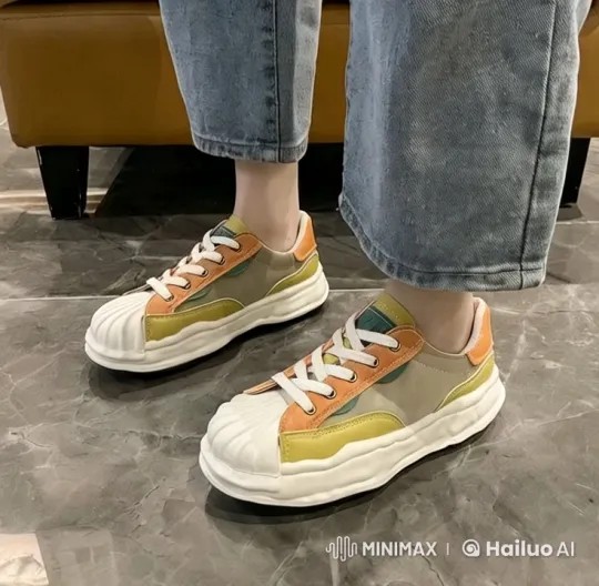 Stylish Sneakers Showcased on Marble Floor – AI Generated Video | Hailuo AI