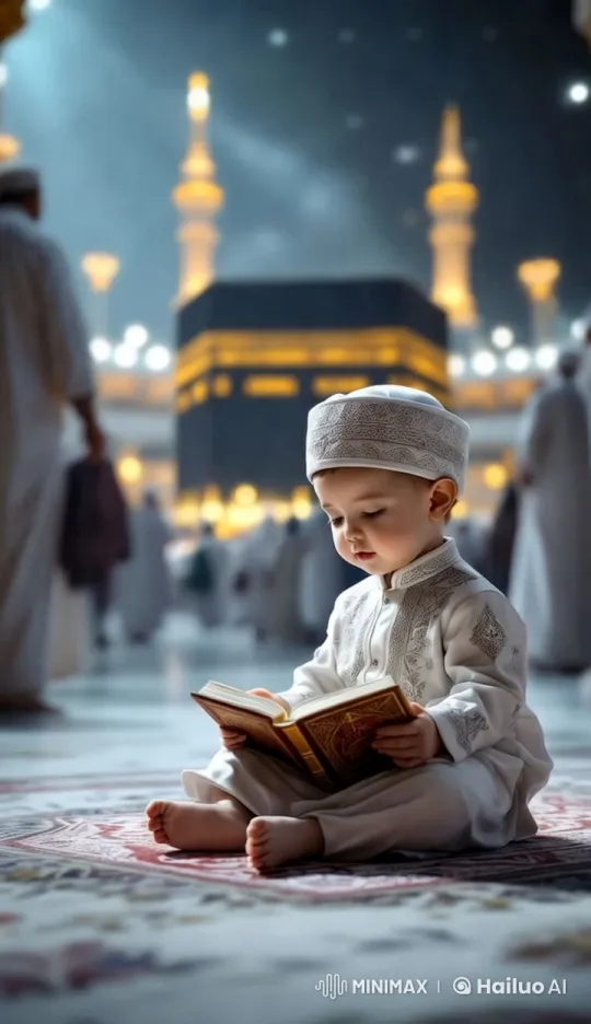 Adorable Baby Prays at Makkah's Sacred Kaaba – AI Generated Video | Hailuo AI