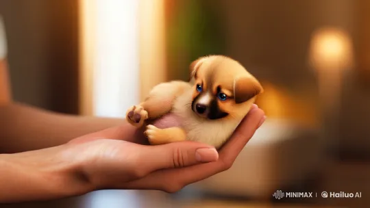 Tiny Puppy's Joyful Moment in Hyper-Realistic Rendering – AI Generated Video | Hailuo AI