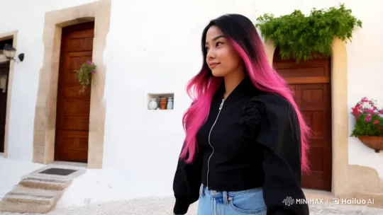 Andalusian Village Walk: A Young Woman's Graceful Journey – AI Generated Video | Hailuo AI