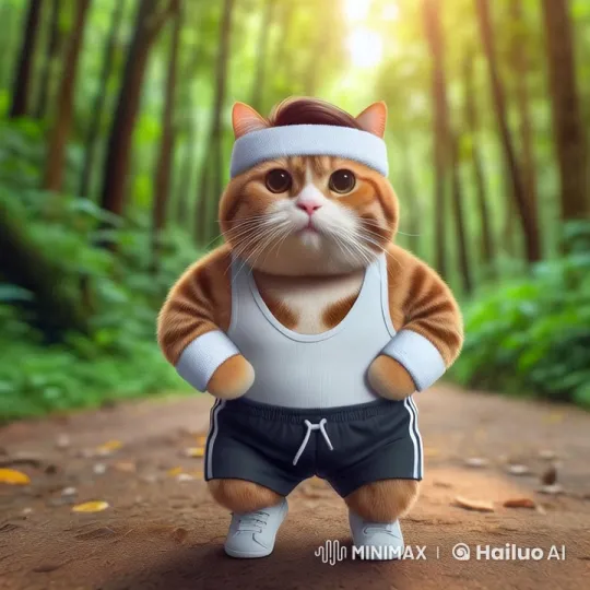 Anthropomorphic Cat Walks Through Lush Forest – AI Generated Video | Hailuo AI