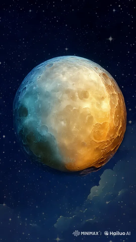 360-Degree Vertical Rotation and Disappearance of the Moon – AI Generated Video | Hailuo AI