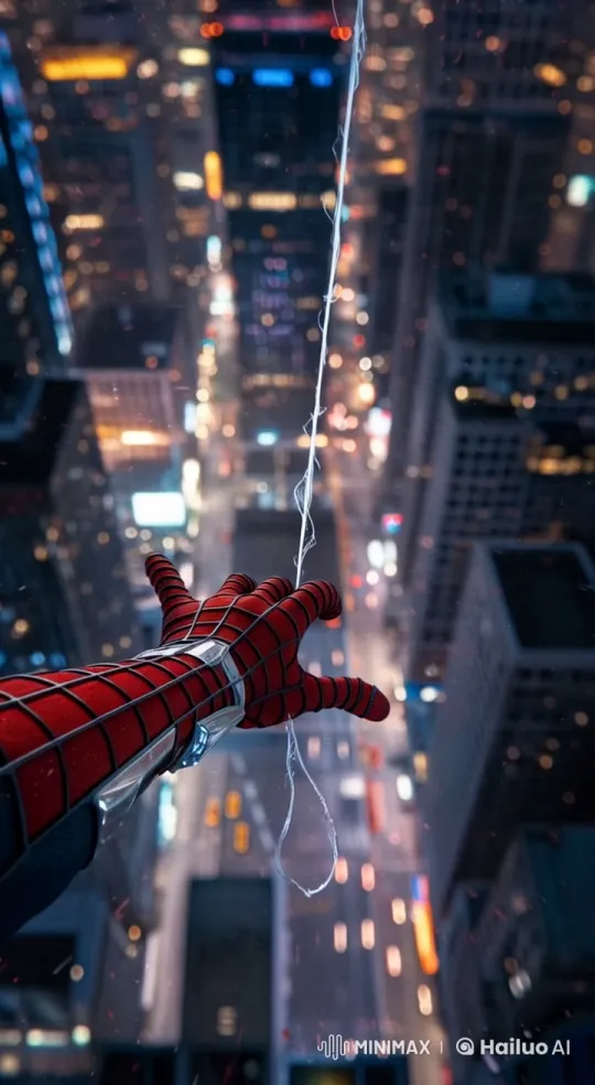 Spiderman's Nighttime Web-Swinging POV in Live2D 4K – AI Generated Video | Hailuo AI