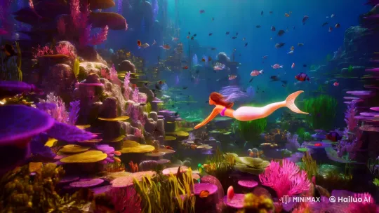 Mermaid Glides Through Mystical Underwater Kingdom – AI Generated Video | Hailuo AI