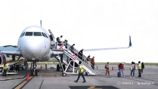 Aesthetic Depiction of Passenger Disembarkation at Airport – AI Generated Video | Hailuo AI
