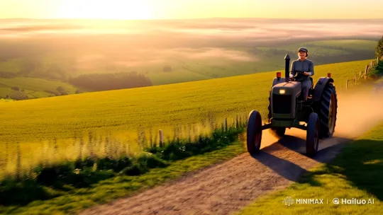 Sunrise Over Bergdorf: A Farmer's Day Begins – AI Generated Video | Hailuo AI