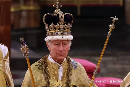 Royal Figure Greetings with Grandeur in Ornate Hall – AI Generated Video | Hailuo AI