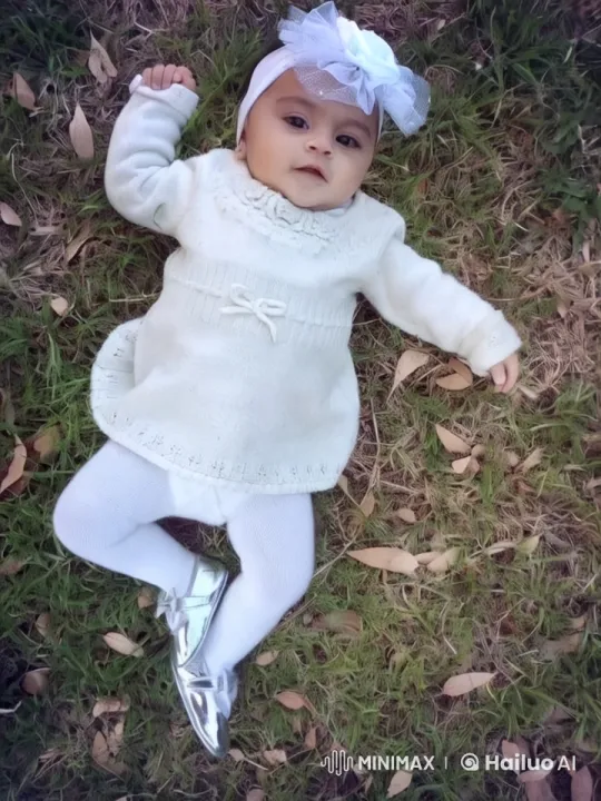 Baby Dancing in Cozy Outfit on Lush Grass – AI Generated Video | Hailuo AI