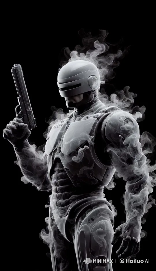 Robocop Emerges from Swirling Smoke in 8K Photorealistic Animation – AI Generated Video | Hailuo AI