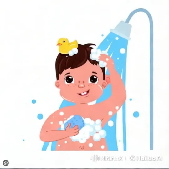 Joyful Child Bathing with Rubber Duck – AI Generated Video | Hailuo AI