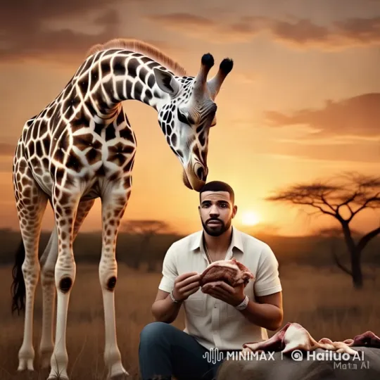 Person Rides Flying Giraffe at Sunset – AI Generated Video | Hailuo AI