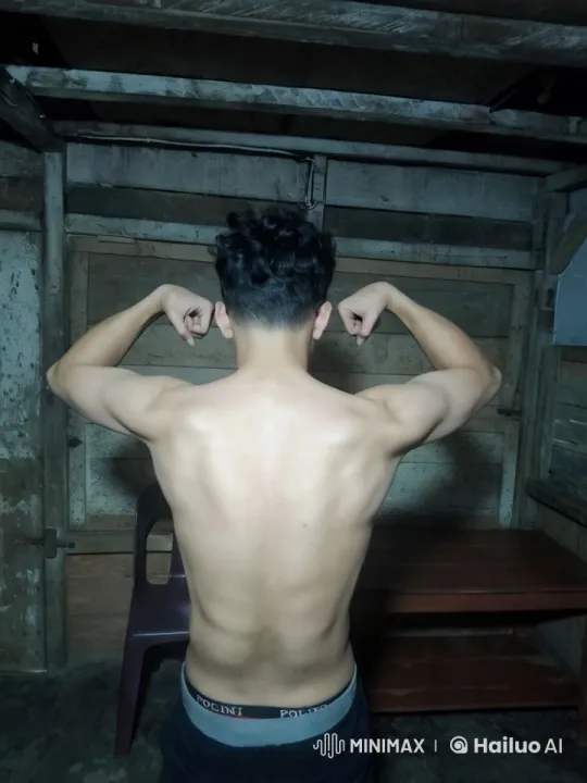 Muscular Man Showcases Dark Fire Animation on His Back – AI Generated Video | Hailuo AI