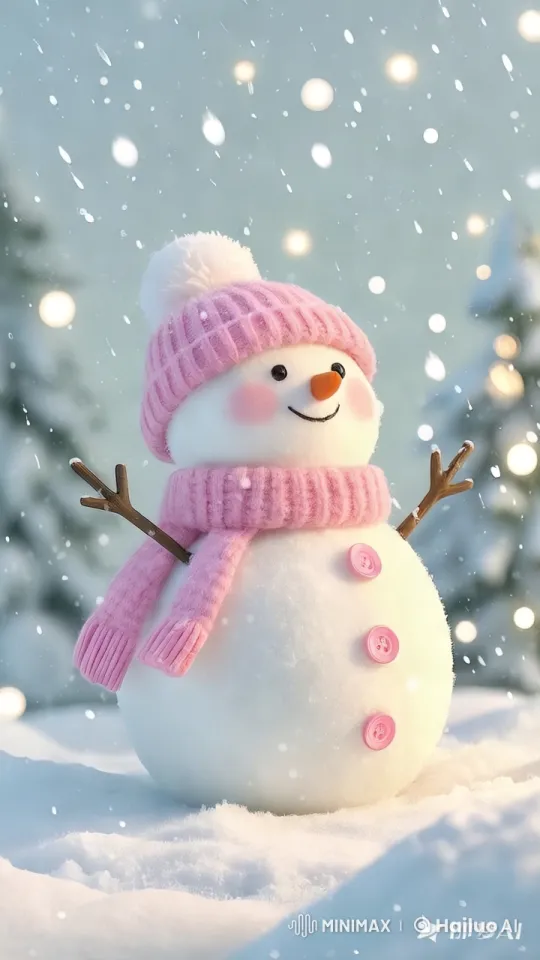 Cheerful Snowman in Winter Wonderland – AI Generated Video | Hailuo AI
