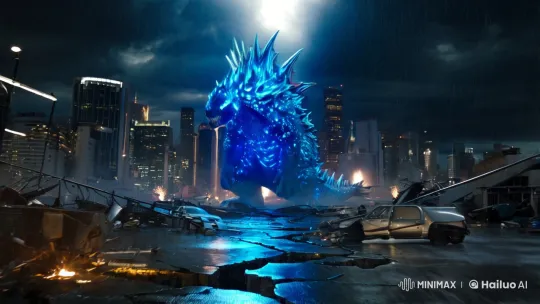 Godzilla Unleashes Atomic Breath in Epic Destruction Scene – AI Generated Video | Hailuo AI